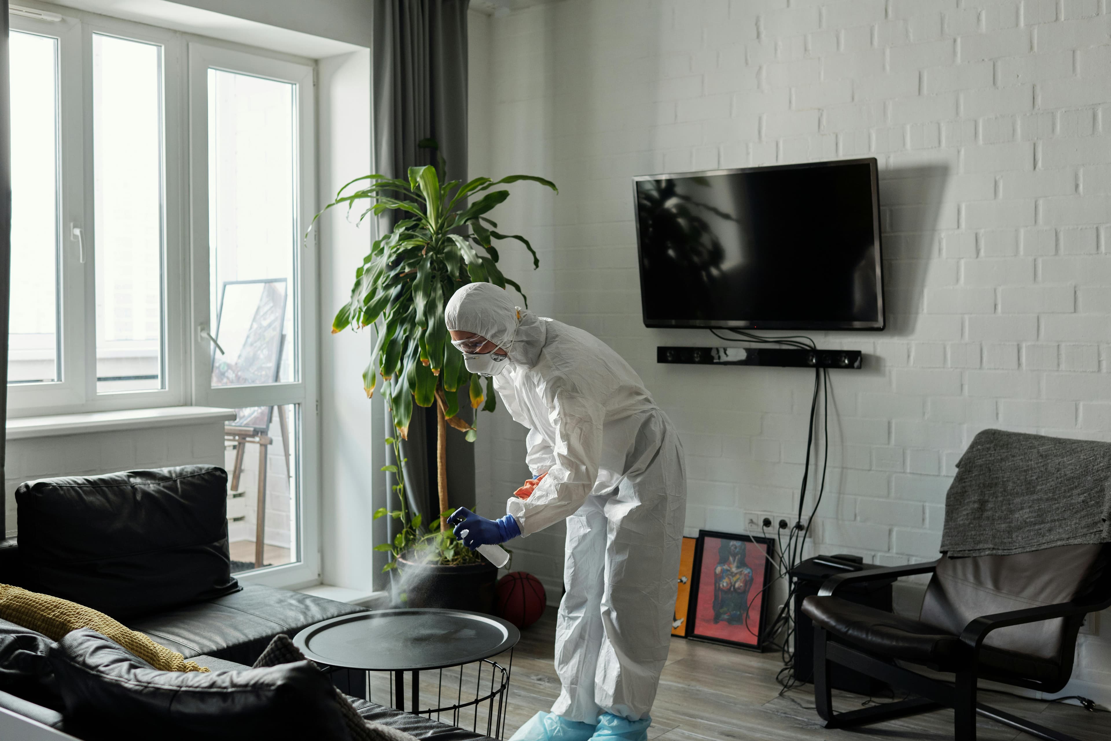 IICRC-certified mold remediation technician performing containment in Coquitlam